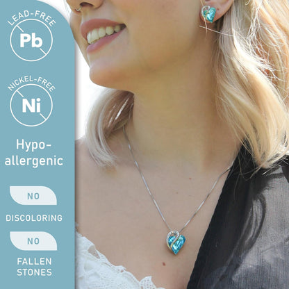 Necklaces for Women, Infinity Love Birthstone Heart Crystal Pendant, Birthday Jewelry Gifts for Her, Mom, and Wife, Silver Plated, 18 plus 2 Inch Adjustable Chain