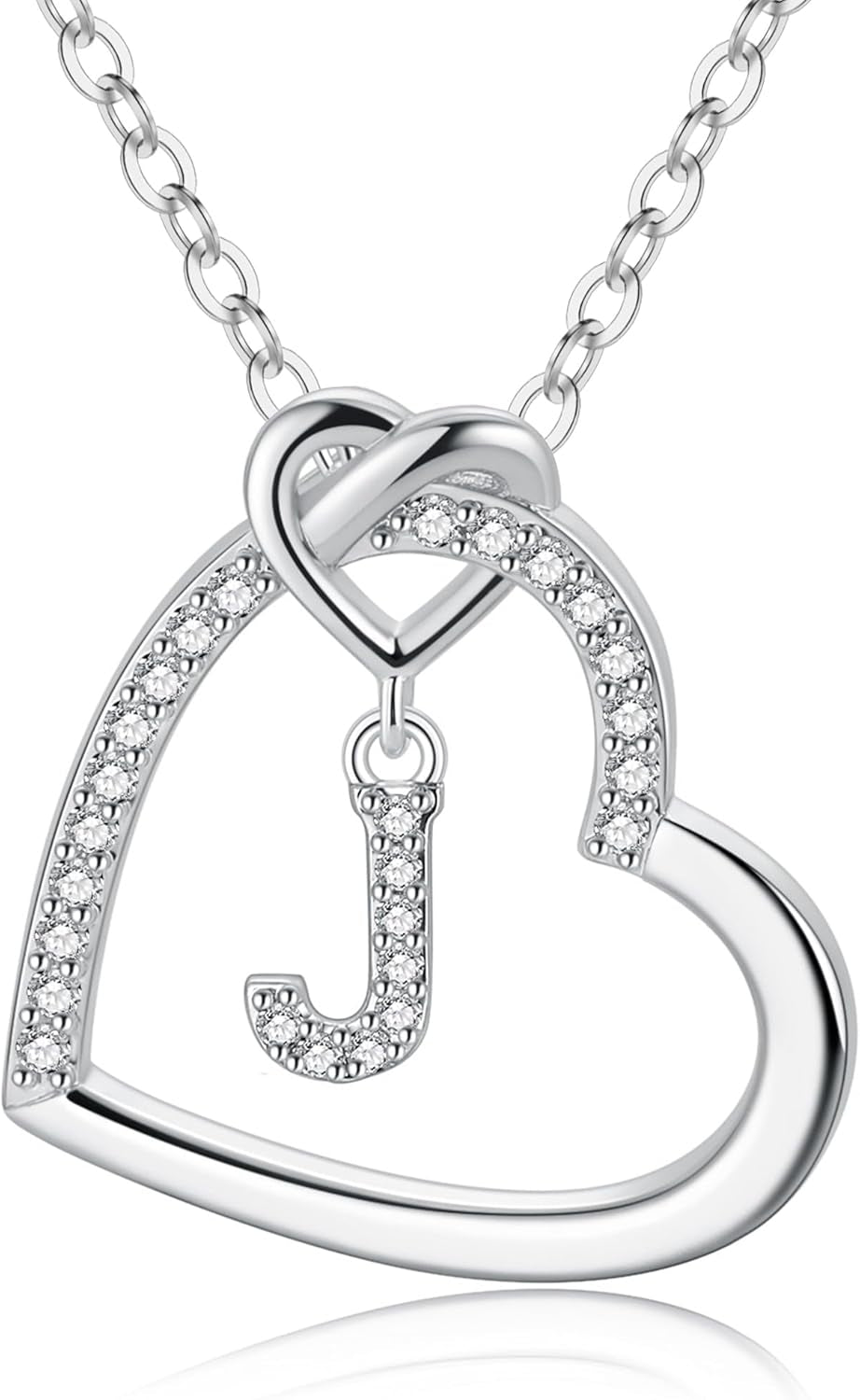 Heart Initial Necklaces for Girls Teen Women, 14K Gold Plated Cubic Zirconia Heart Pendant Necklace, Dainty Initial Heart Necklace Letter a - Z Jewelry Gifts for Girls Women