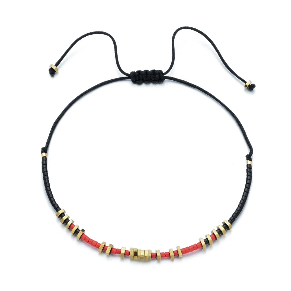 Trendy Miyuki Seed Beaded Bracelets Metal Friendship Bracelets Adjustable Wrap Bracelet Charms Boho Bracelet Bangles