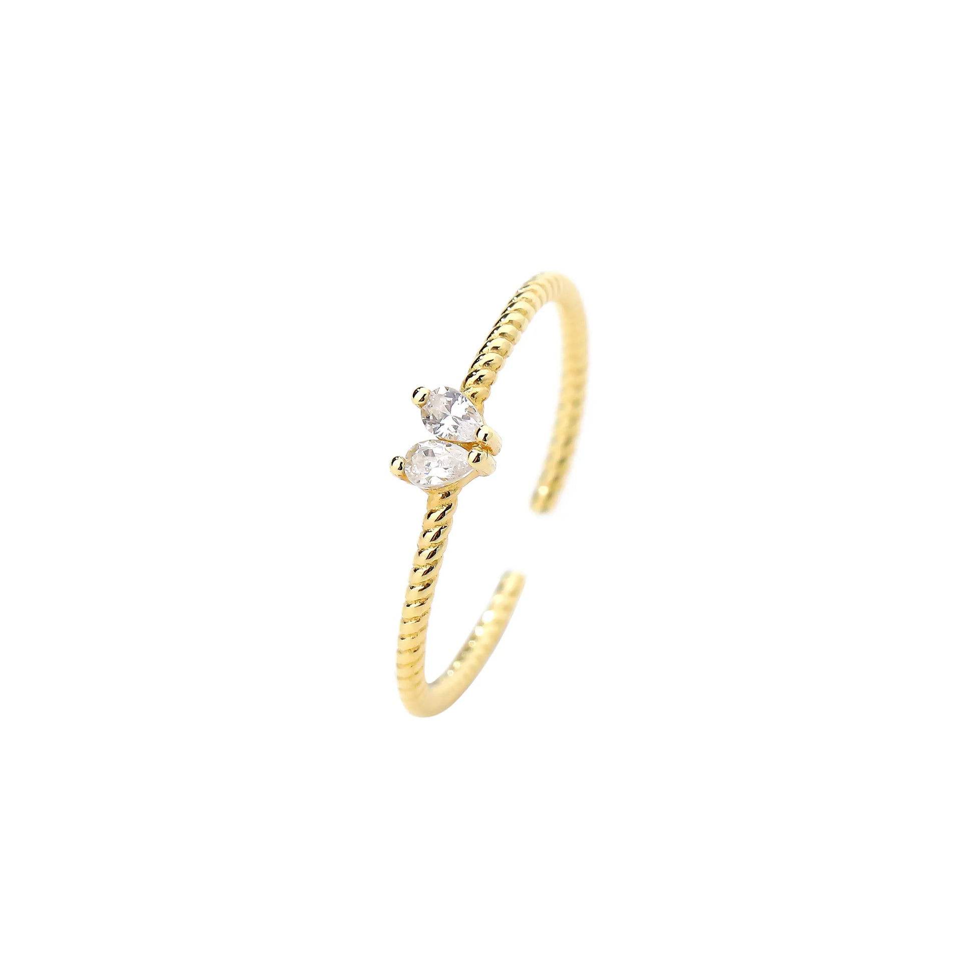 925 Sterling Silver round Zircon - White Marquise Rings
