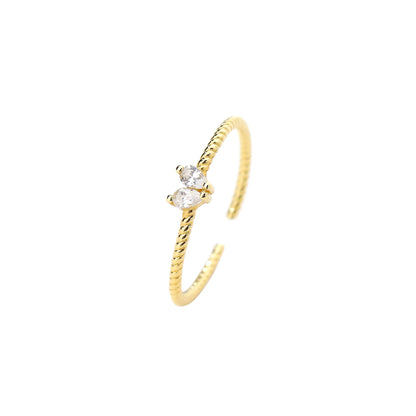 925 Sterling Silver round Zircon - White Marquise Rings