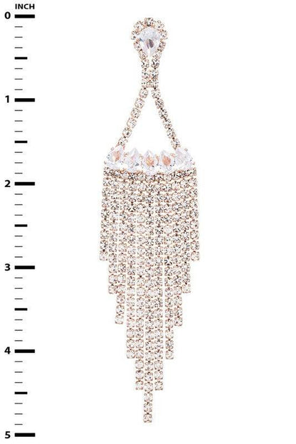 Fringe Rhinestone CZ Chandelier Earrings