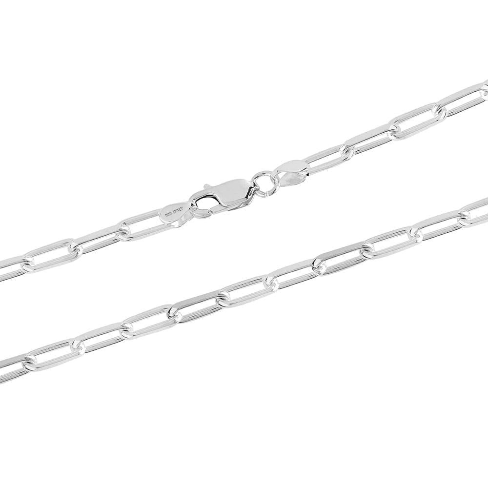 925 Sterling Silver Chain Necklace for Womens, Lightweight 3MM Italian Paperclip Link Chain Necklace 16" Inch Jewelry Gifts for Women
