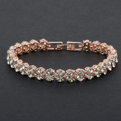 Women'S Tennis Bracelets Luxury Slender Rose Gold Plated Bracelet with Sparkling Cubic Zirconia Bracelet Jewelry Gifts for Her