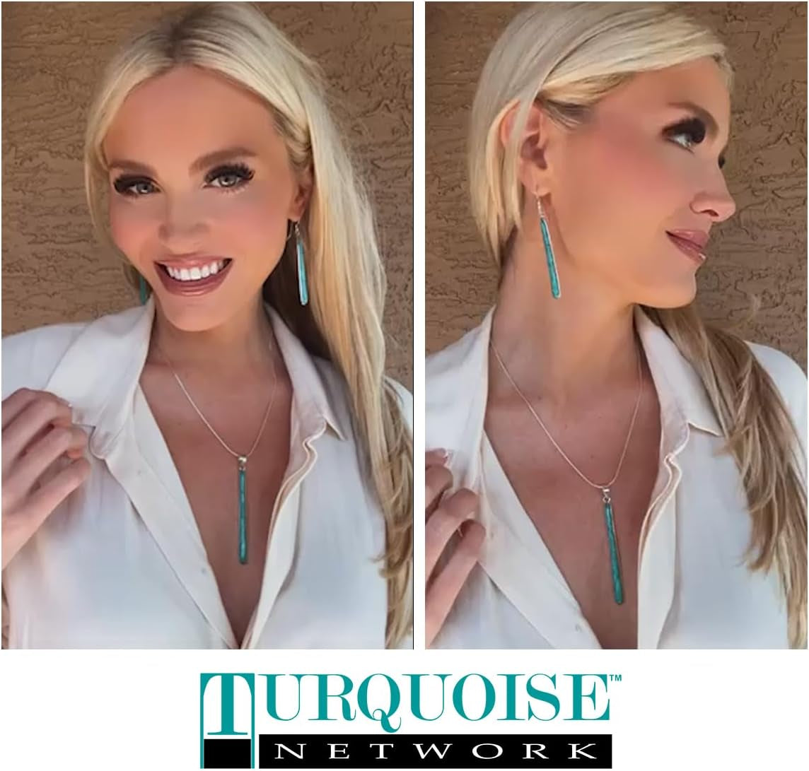Turquoise Earrings 925 Sterling Silver & Genuine Gemstones