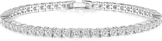 Adjustable Tennis Bracelet for Women - 14K Gold/White Gold Plated Bracelets