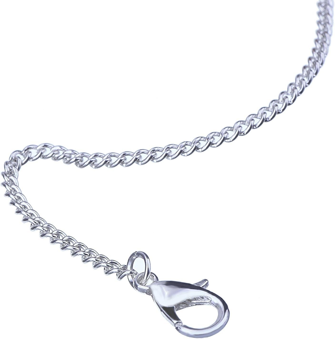 12 Pack Iron DIY Chain Necklaces Lobster Clasp Link Chain Necklaces Silver Plated (18 Inch)