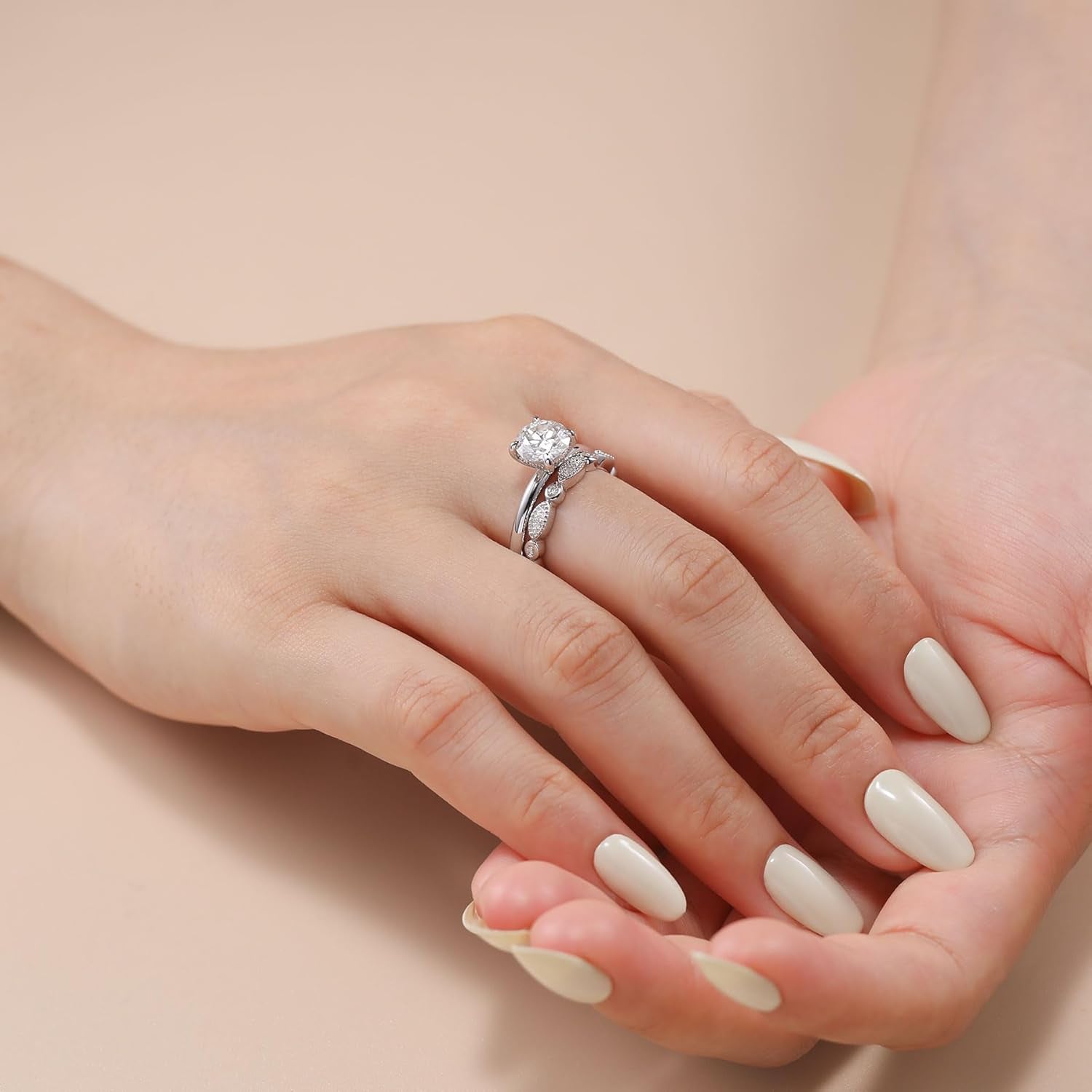 Moissanite Wedding Band Milgrain Marquise Half Eternity Ring 925 Sterling Silver Band D Color VVS1 Lab Created Half Eternity Stackable Rings for Women
