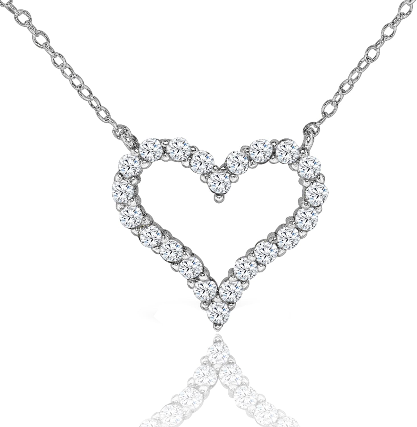18K Gold Plated Heart Necklaces for Women Filled with CZ Stones | Women'S Jewelry Love Pendant Necklace