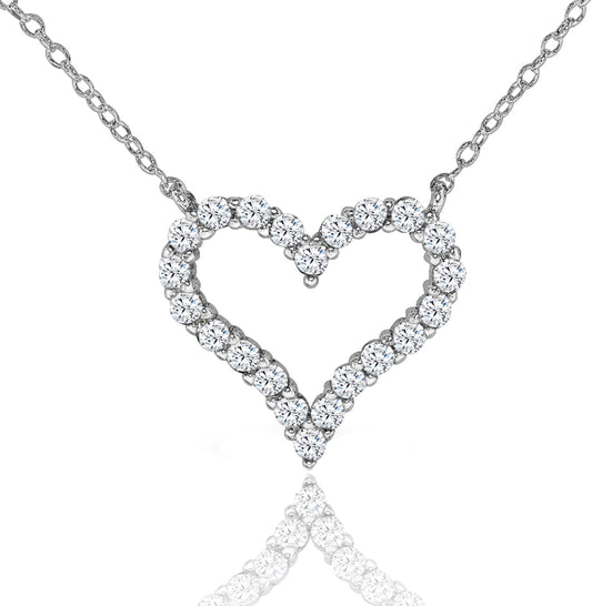 18K Gold Plated Heart Necklaces for Women Filled with CZ Stones | Women'S Jewelry Love Pendant Necklace