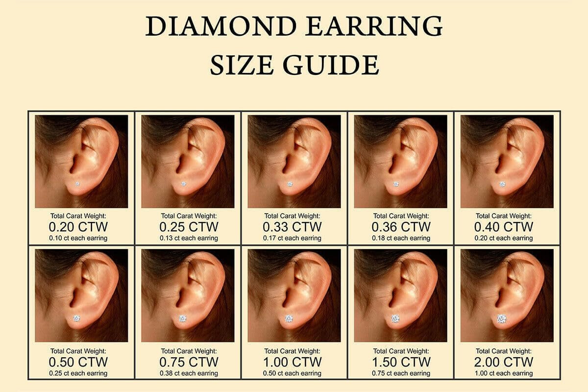14K Yellow Gold Lab-Grown Diamond Stud Earrings– 0.50 CT