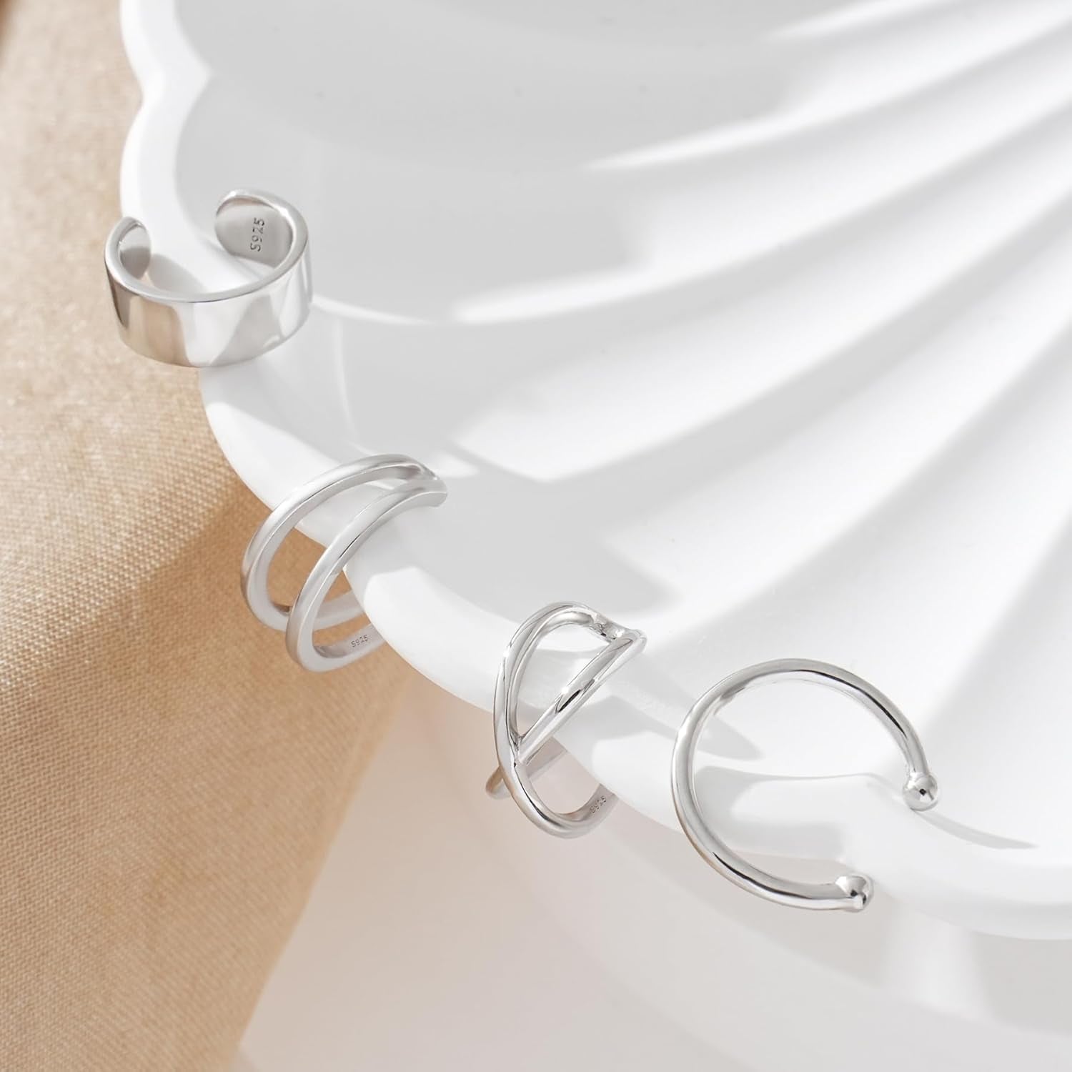 Cuff Earrings 925 Sterling Silver Ear Cuff Earrings Non-Piercing Fake Helix Cartilage Cuff Earrings Various Styles Conch Ear Cuffs Fine Jewelry for Women Man
