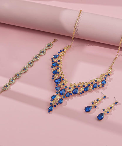 Wedding Bridal Bridesmaid Austrian Crystal Rhinestone Jewelry Sets Statement Choker Necklace Earrings Bracelets Sets for Wedding Party Prom