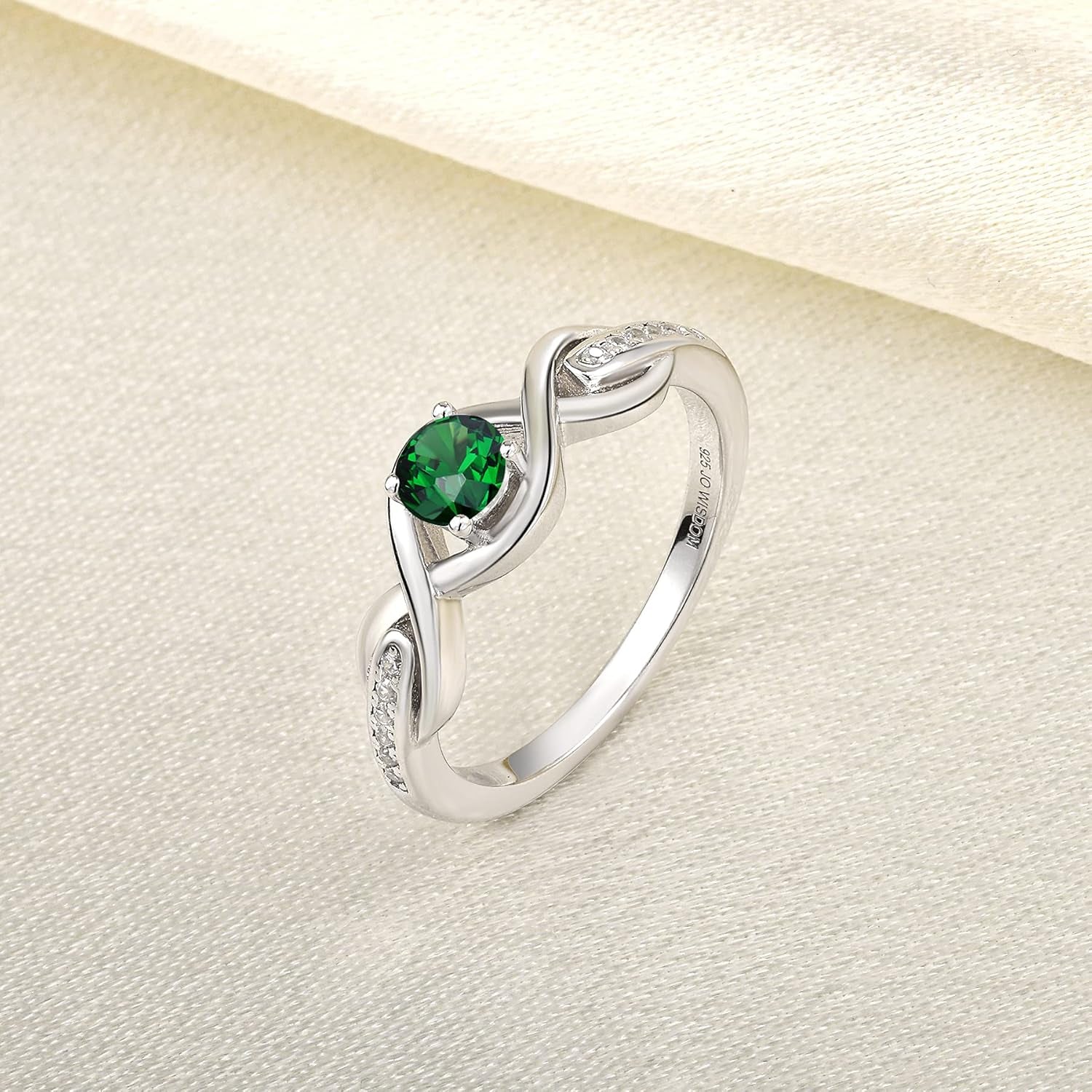 Infinity Knot Promise Rings for Her Sterling Silver Cubic Zirconia Wedding Engagement Rings