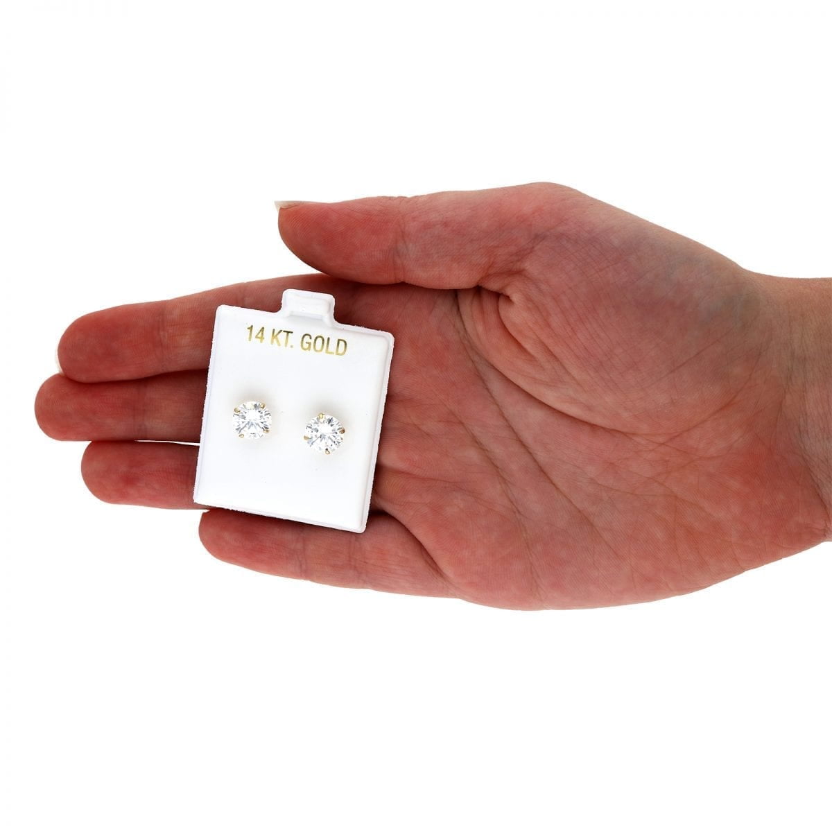 14K Yellow Gold Created Diamond Stud Screw Back Earrings 0.10Ct-4Ct