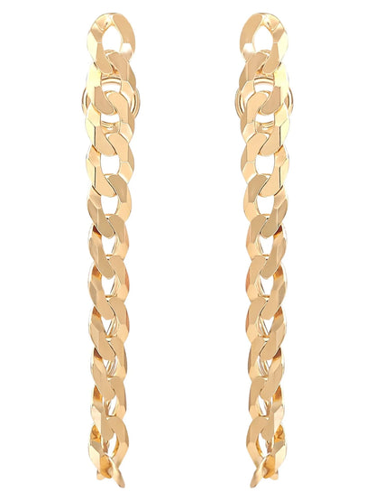 " Women’S Gold Plated Sterling Silver Curb Chain Earrings"