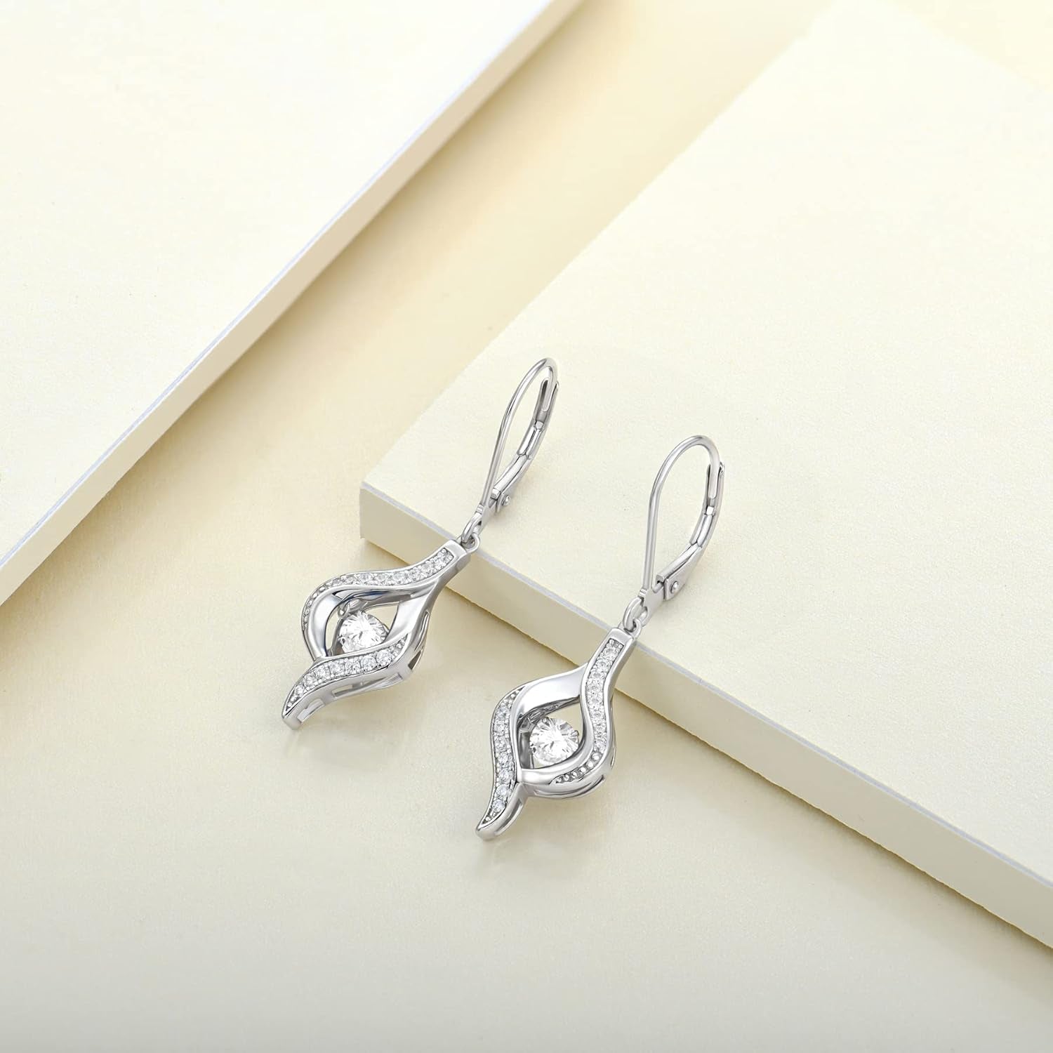 Eye Dangle Earrings 925 Sterling Silver Halo Earrings Birthstone Jewelry for Women