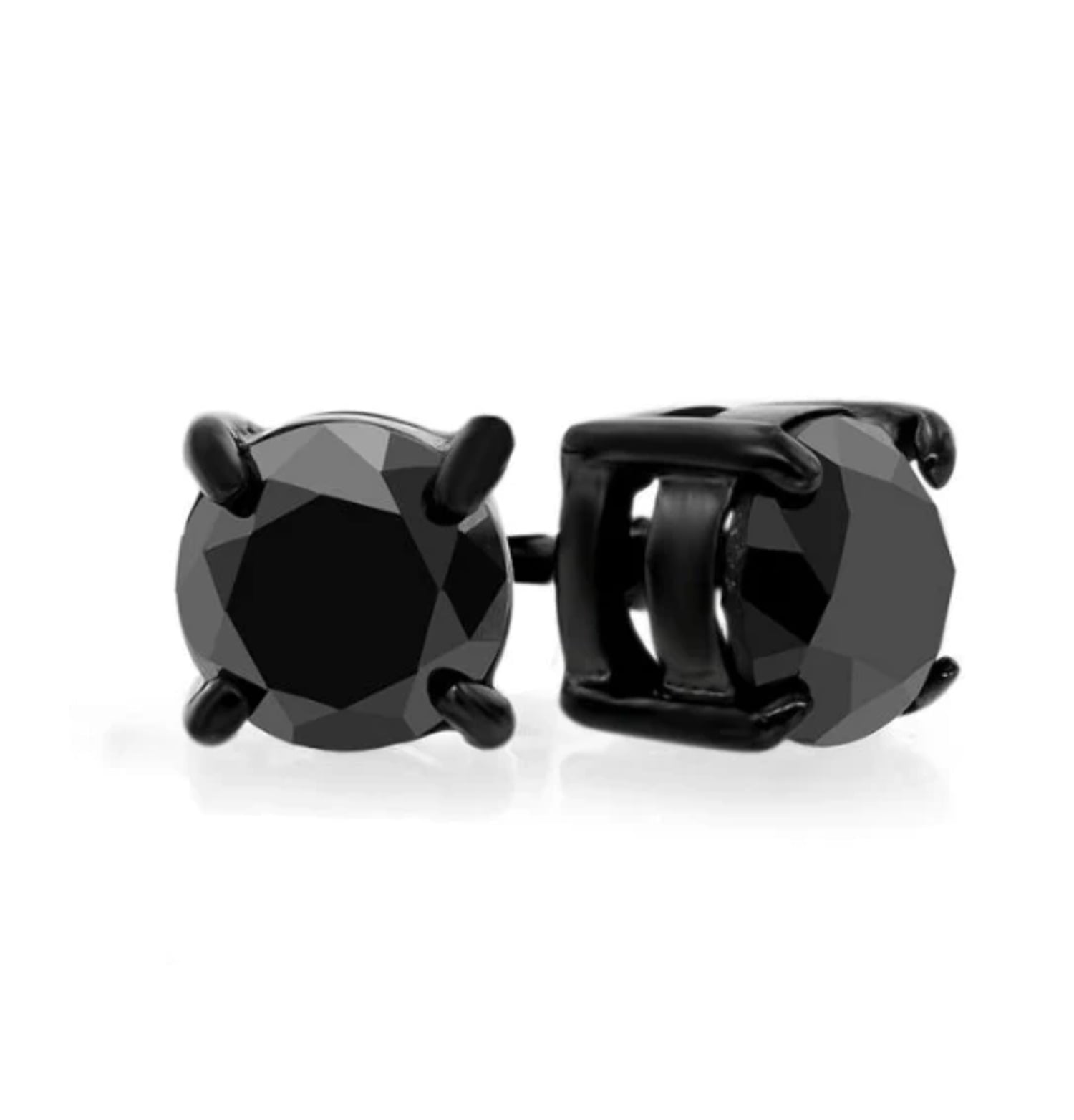 925 Sterling Silver Black Stud Earrings for Womens Mens / Dainty Earrings Jewelry / Womens Ear Piercing / Black Earrings / Aretes De Plata