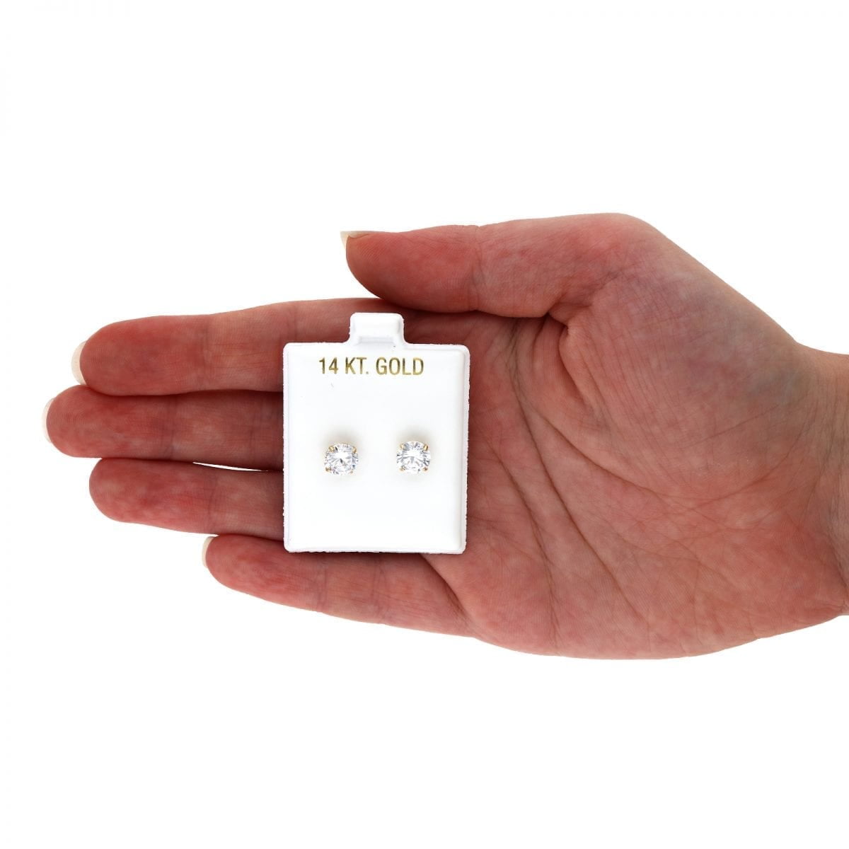 14K Yellow Gold Created Diamond Stud Screw Back Earrings 0.10Ct-4Ct