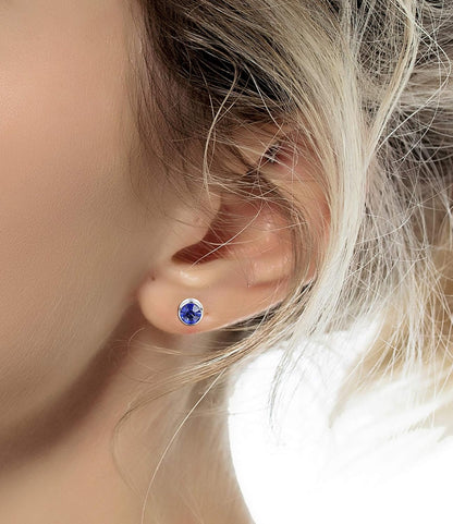 7-14 Pairs Stainless Steel CZ Stud Earrings for Women Multicolor Cubic Zirconia Cartilage Helix Earrings Set Screwback 4MM
