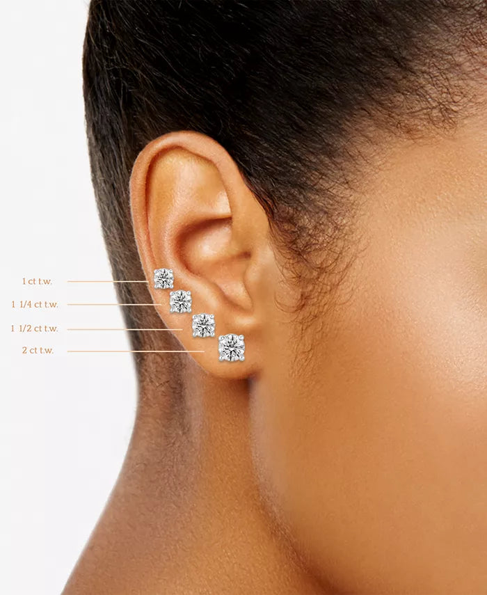 Diamond Stud Earrings (1-1/4 Ct. T.W.) in 14K White or Yellow Gold