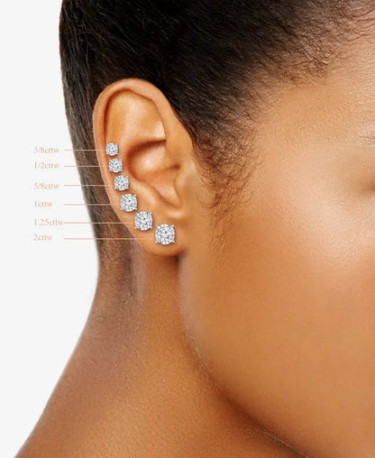Multi-Gemstone (4-1/2 Ct. T.W.) & Nude Diamond (7/8 Ct. T.W.) Halo Cluster Statement Stud Earrings in 14K Rose Gold