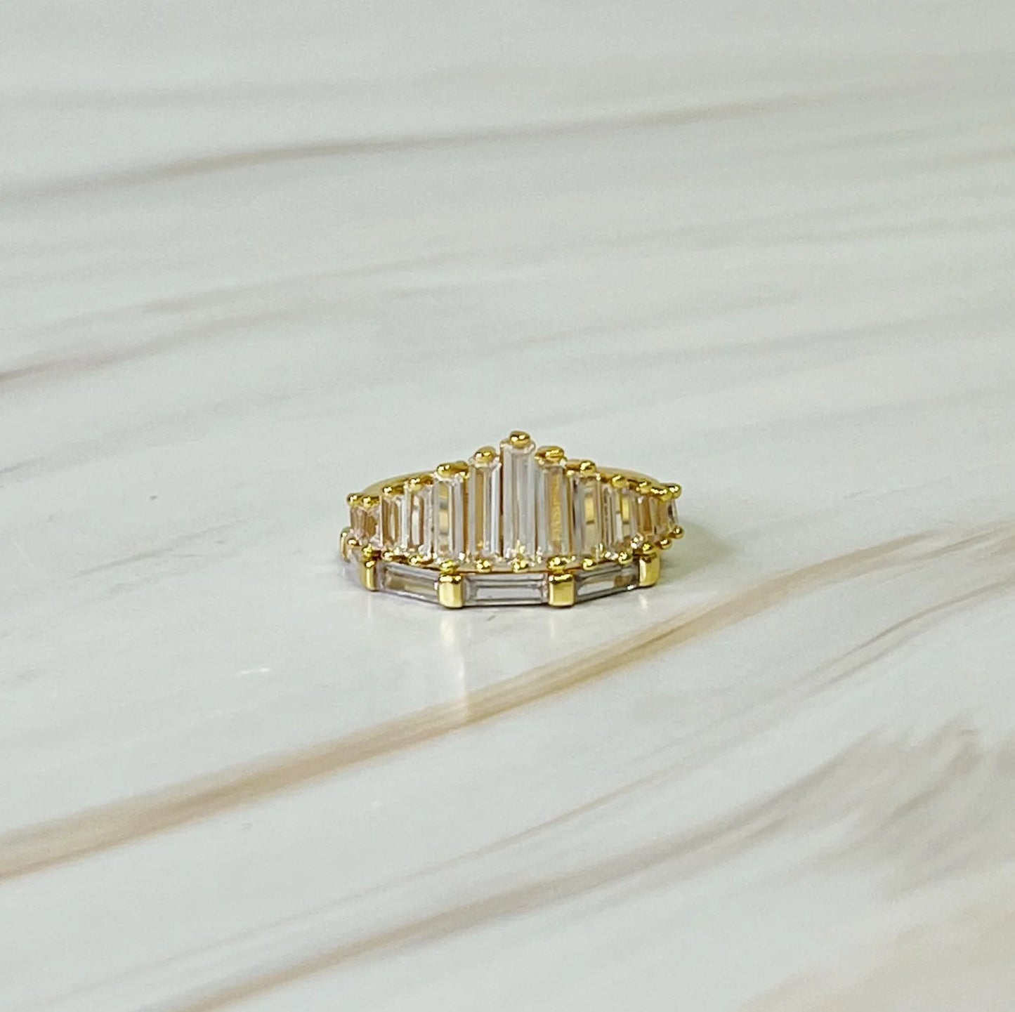 Crown Channel Ring Set of 2