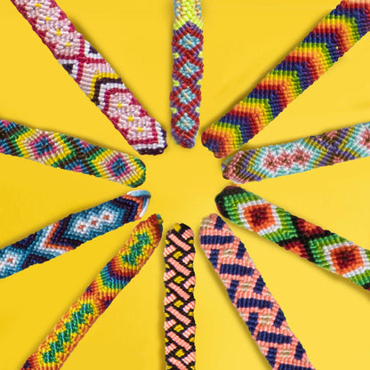 10 Pcs Woven Bracelet Bulk - Nepal Style Friendship Bracelets Handmade Braided Rope Wrist String Chain