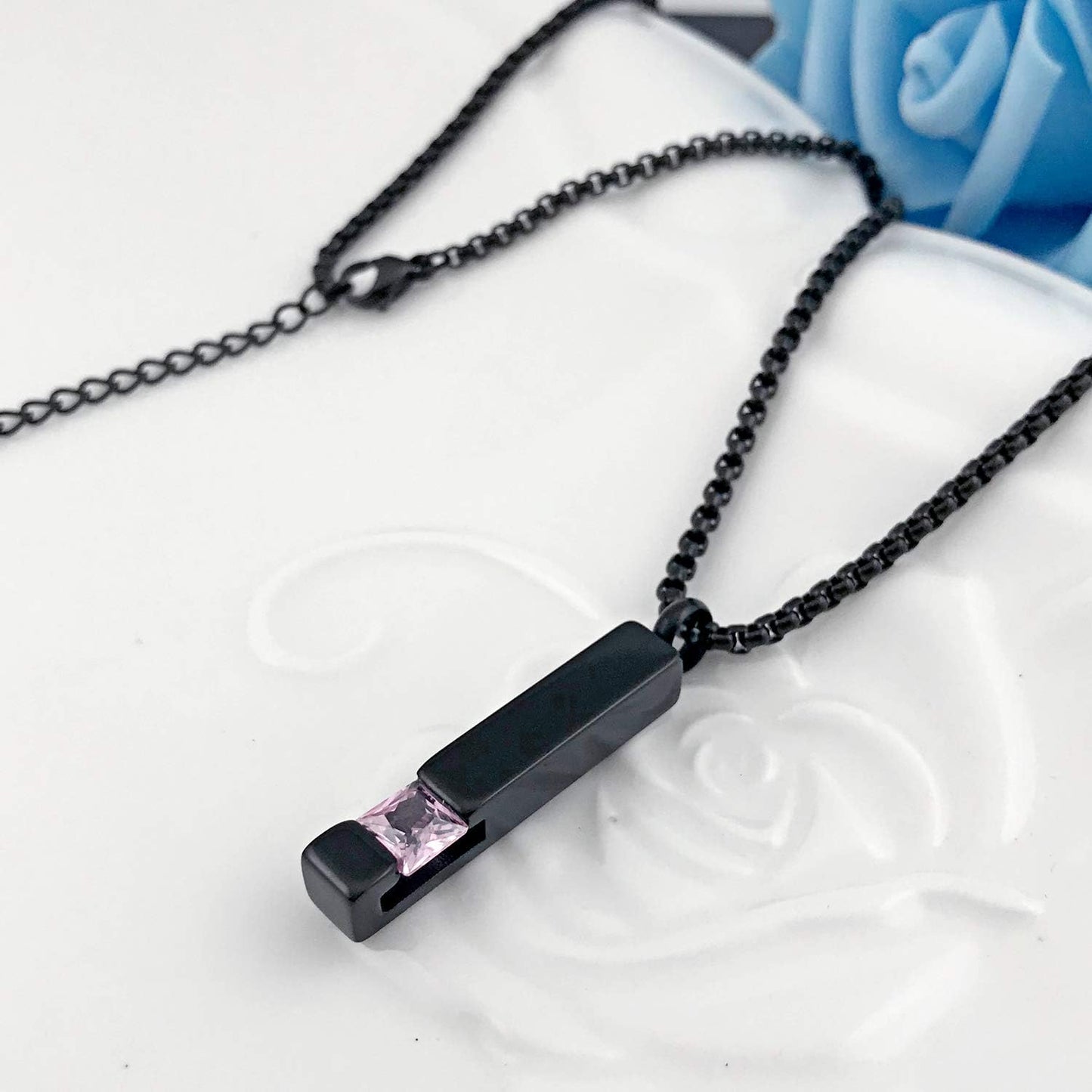 Urn Necklaces for Ashes Birthstone Cube Urns for Human Ashes Memorial Cremation Urn Locket Keepsake Ashes Jewelry