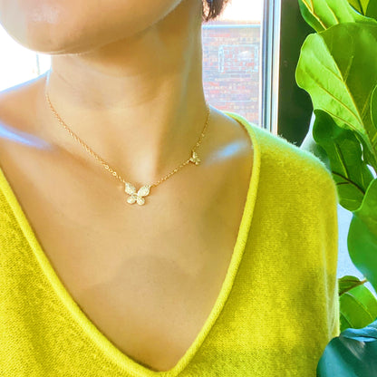 Double Shine Butterfly Necklace