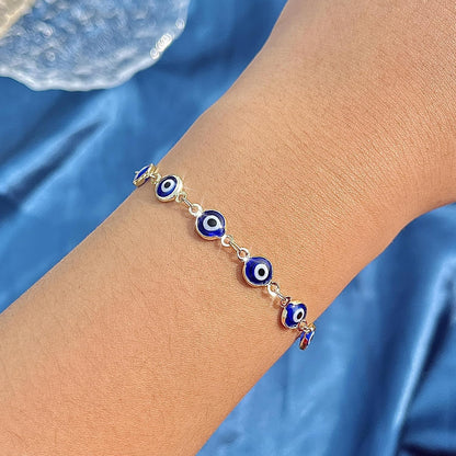 Evil Eye Bracelets Blue Eye Bracelet for Women Evil Eye Jewelry Ojo Hamsa Bracelet Dainty Gold Link Bracelets for Women Lucky Turkish Trendy Jewelry Gifts