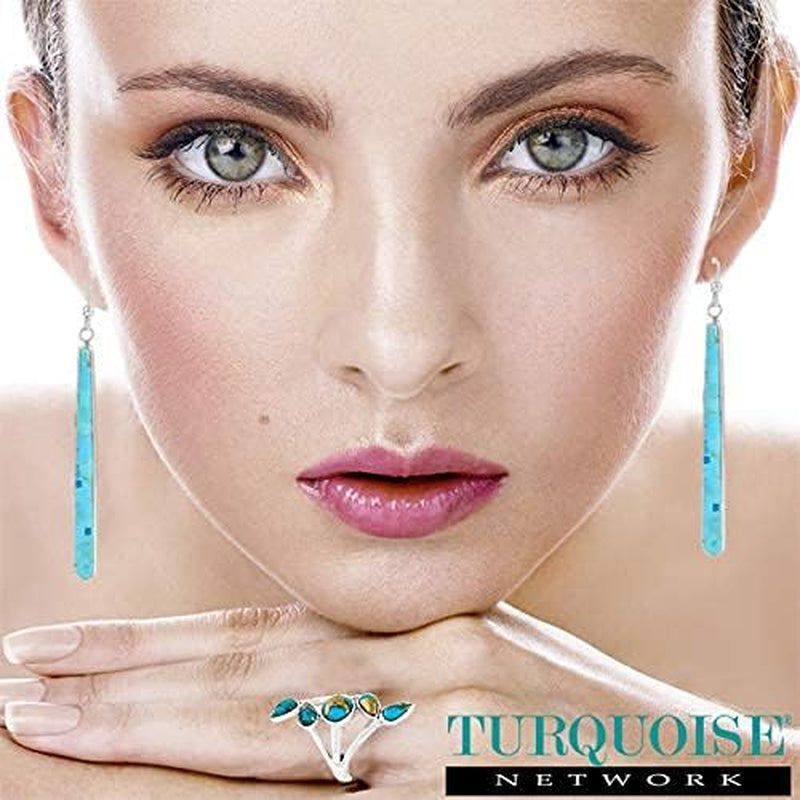 Turquoise Earrings 925 Sterling Silver & Genuine Gemstones