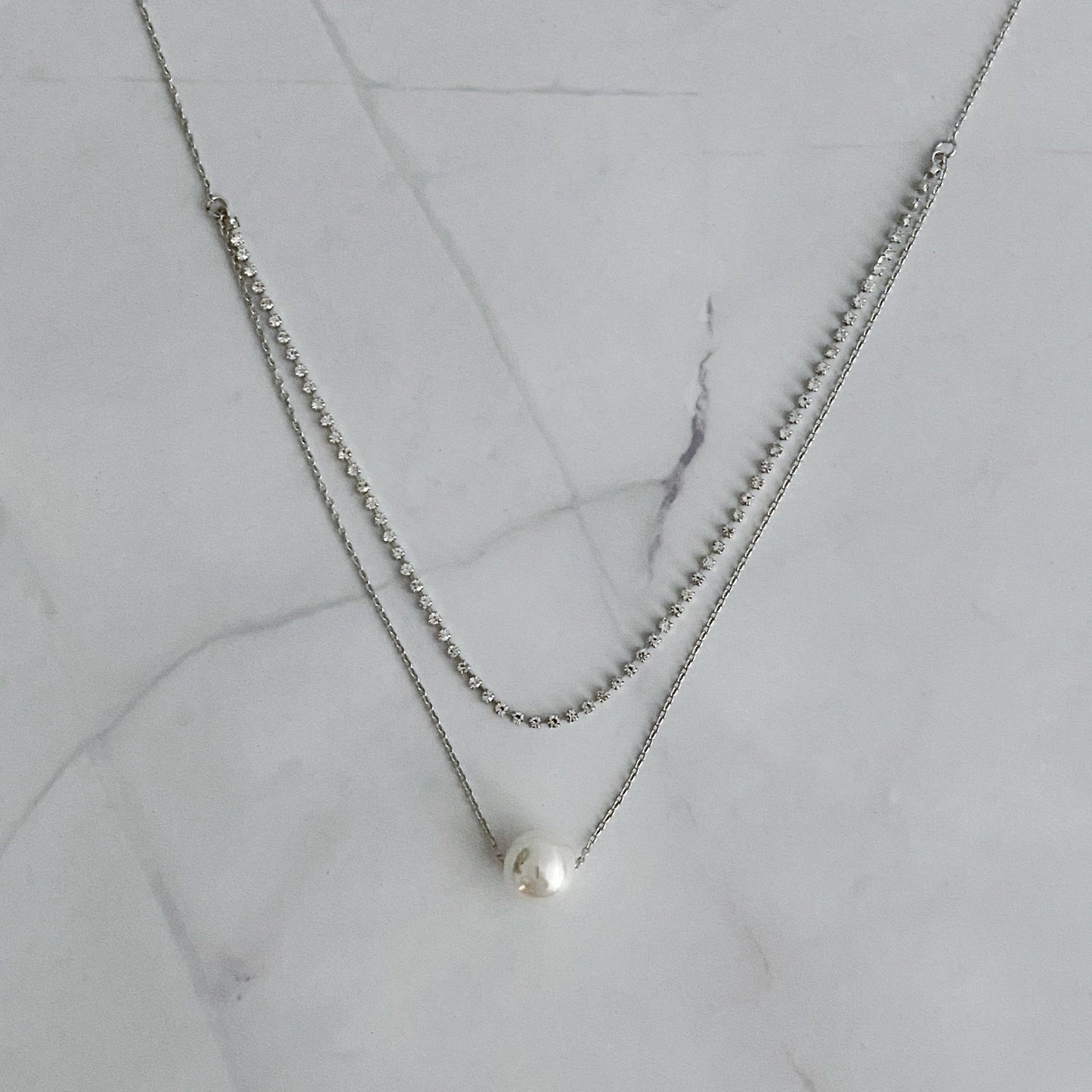 Layered Pearl and Shine Necklace