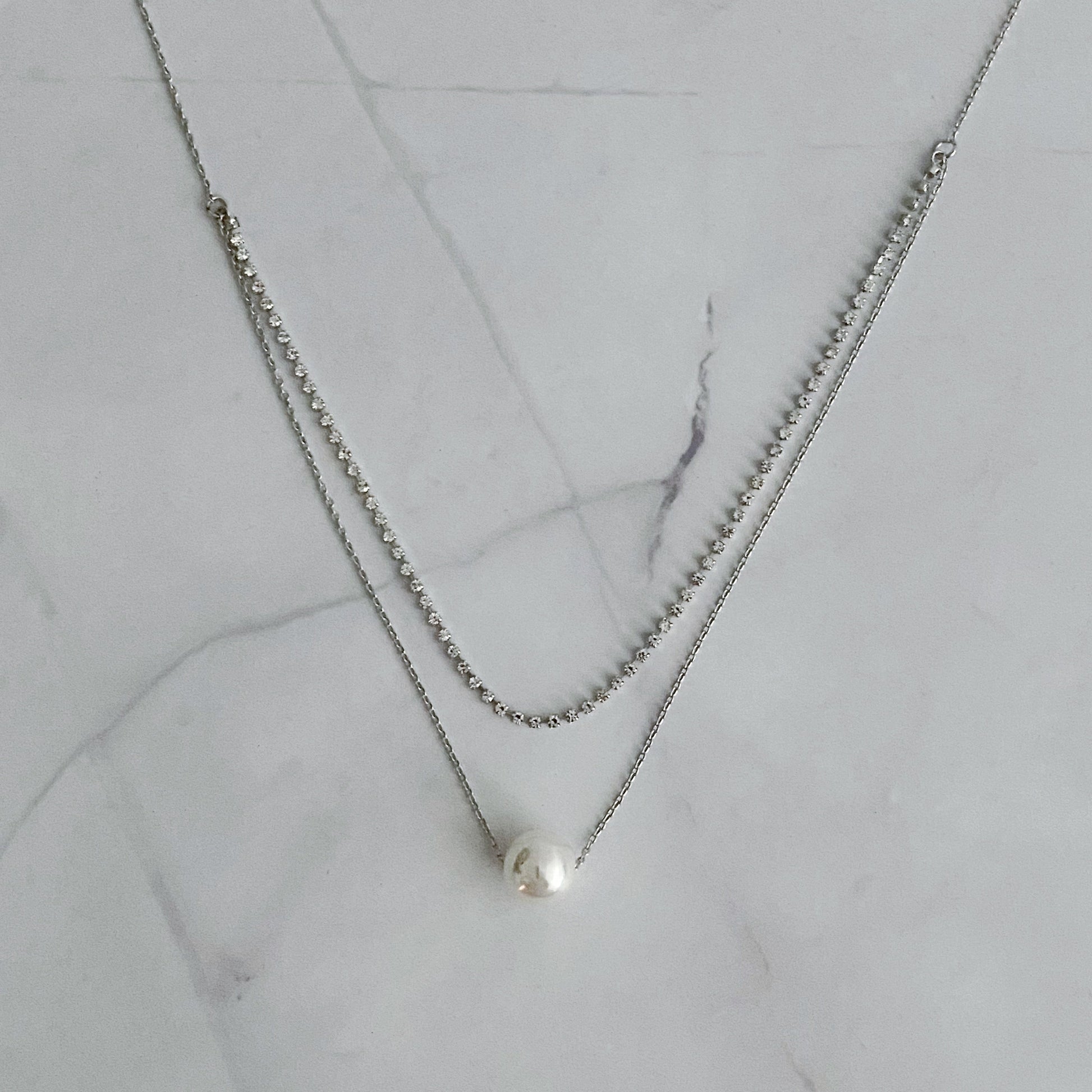 Layered Pearl and Shine Necklace