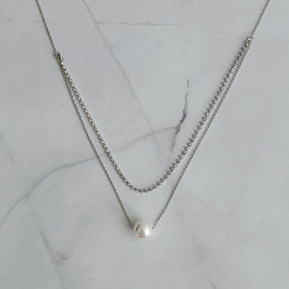 Layered Pearl and Shine Necklace
