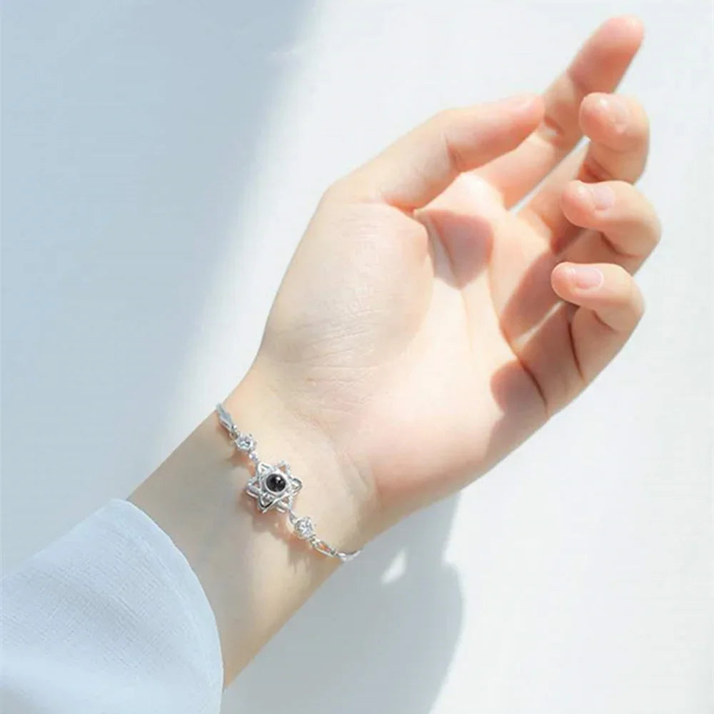 100 Languages I Love You Bracelet Heart Wedding Romantic I Love You Projection Bracelets for Women Lady Girl Friend Gifts