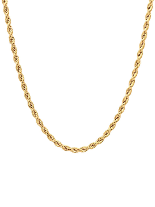 Men'S Gold-Tone Stainless Steel 2.3MM Rope Link 24" Chain Necklace -