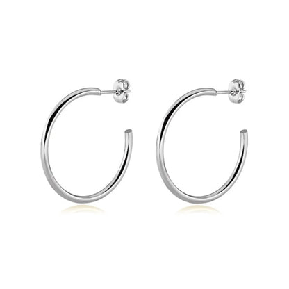 New Fashion round Circle Earrings Female Gold Silver Color Stainless Steel Stud Earrings for Women 2023 Trend Party Jewelry Gift