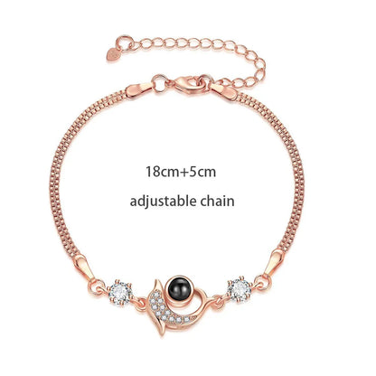 100 Languages I Love You Bracelet Heart Wedding Romantic I Love You Projection Bracelets for Women Lady Girl Friend Gifts