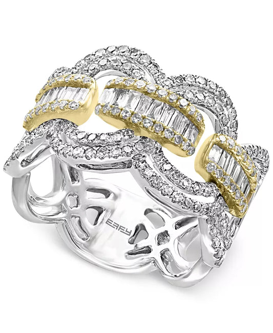 EFFYÂ® Diamond Statement Ring (1-1/10 Ct. T.W.) in 14K White and Yellow Gold