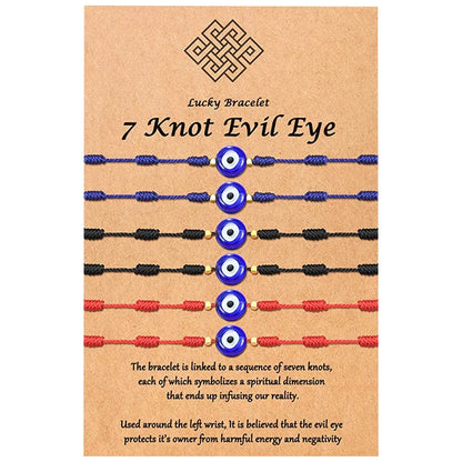 6Pcs/Set Handmade Turkish Lucky Evil Eye Bracelets for Women Men Blue Eyes Braided Red Rope Lucky Bracelet Friendship Jewelry
