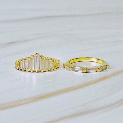 Crown Channel Ring Set of 2