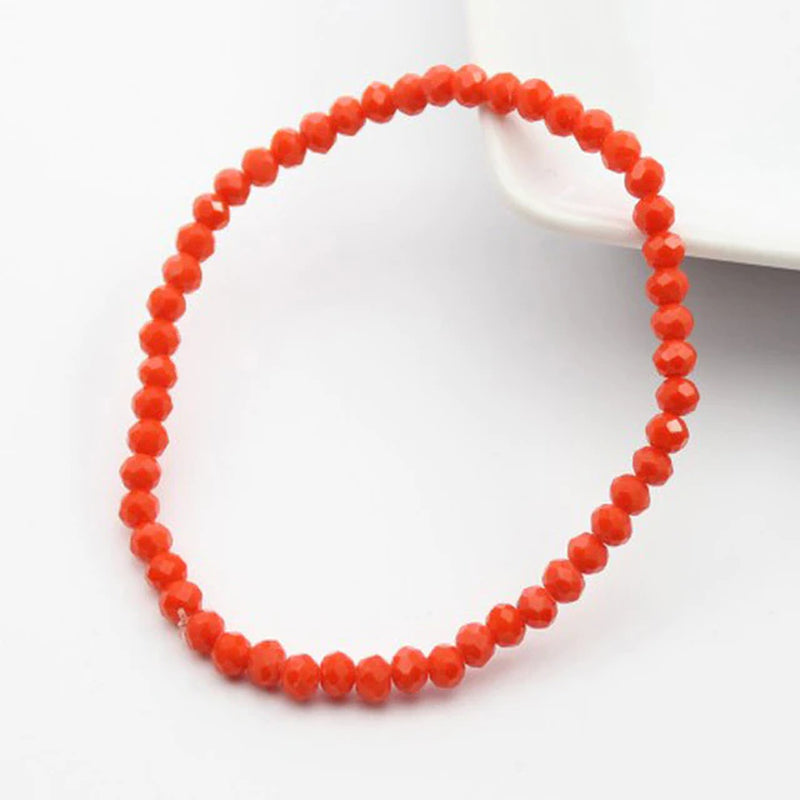 Handmade Women'S 4Mm Rhinestone Crystal Beaded round Glass Beads Stretch Bracelet Femme Bangle Bracelets Women Girl Wrap Jewelry
