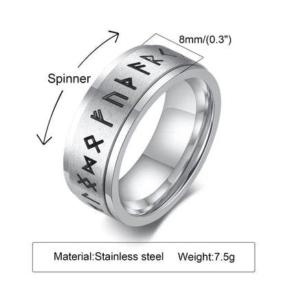 Men'S Anxiety Ring, Stainless Steel Viking Fidget Rings