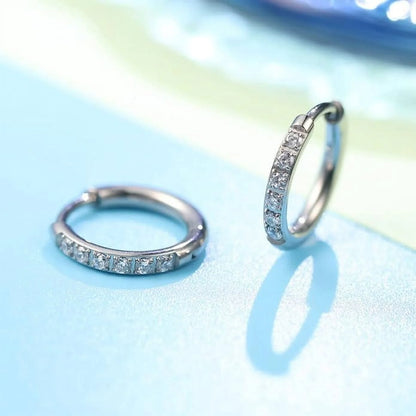 Huggie White CZ Earrings, 10Mm, Pair
