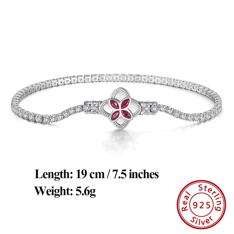 4Mm round Cut Tennis Bracelet in 925 Sterling Silver White Gold Woman Men Bracelets Bangle Jewelry Hand Chain SB94