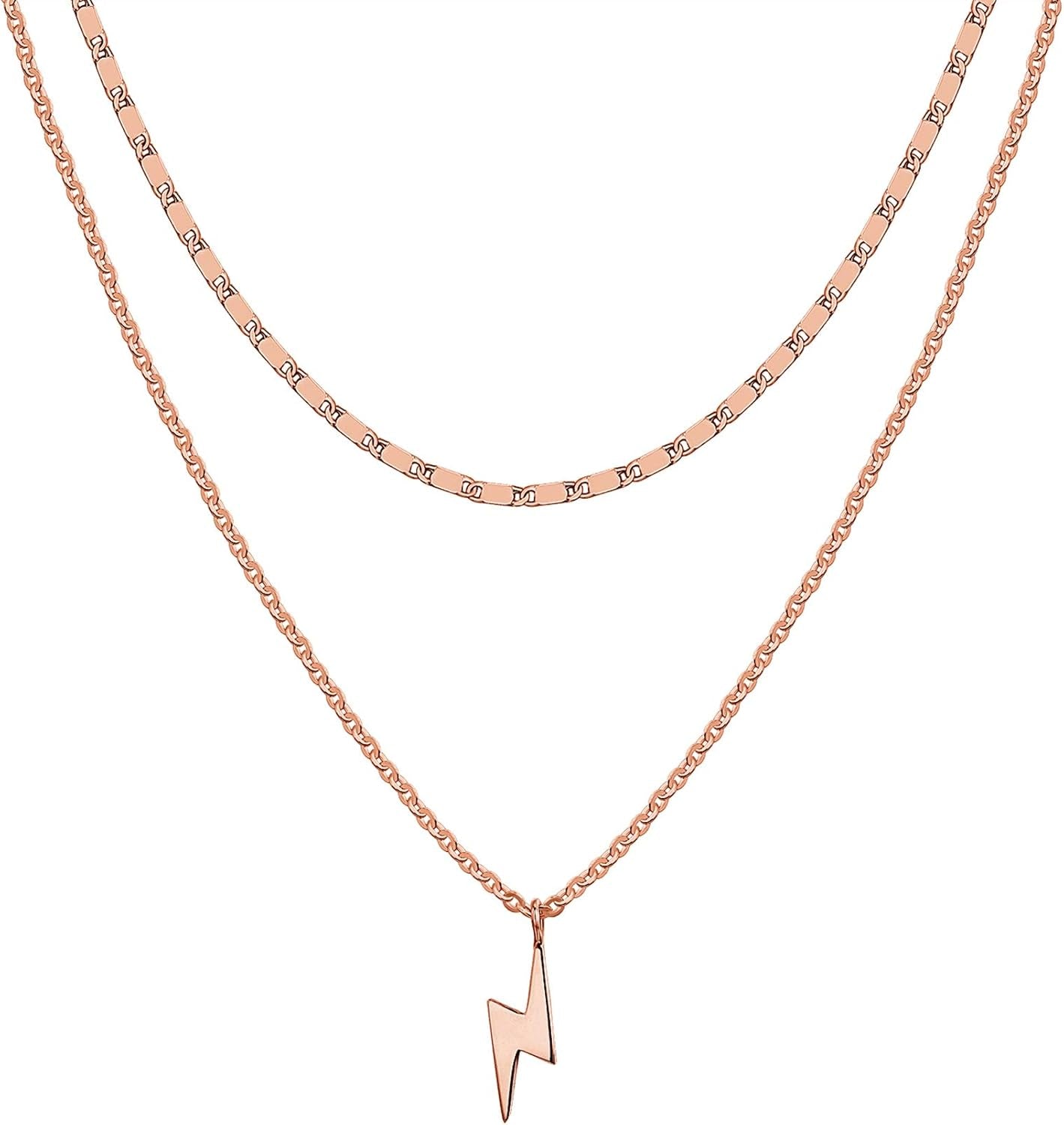 14K Gold Plated Layering Necklaces | Stylish Minimalist Design Pendant Necklaces | Butterfly, Heart, Lock, Evil Eye, Coin, Lightning Bolt, Circle, Cross Pendants for Women
