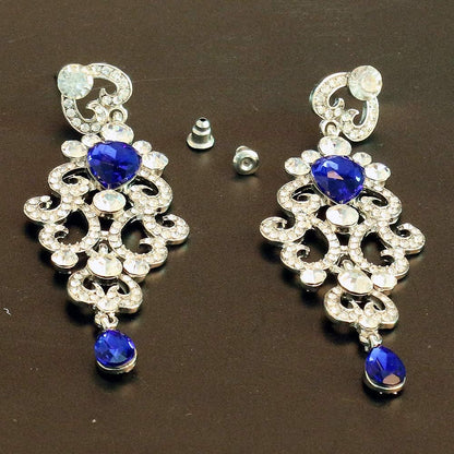 Exquisite Teardrop Crystal Bridal Wedding Earrings Vintage Chandelier Dangle Long Earrings for Women