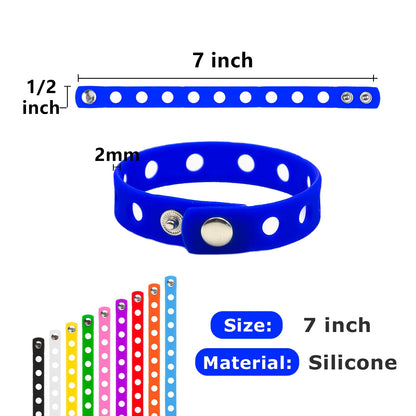 10 Pcs Adjustable Cute Wristbands, Multi-Color Rubber Charm Bracelets for Boys and Girls, Party Favors