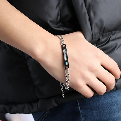 Love Bangle Men and Women Couple Bracelets Her King His Queen Titanium Steel Couple Bracelets Charm Wrist Chain Valentine'S Gift